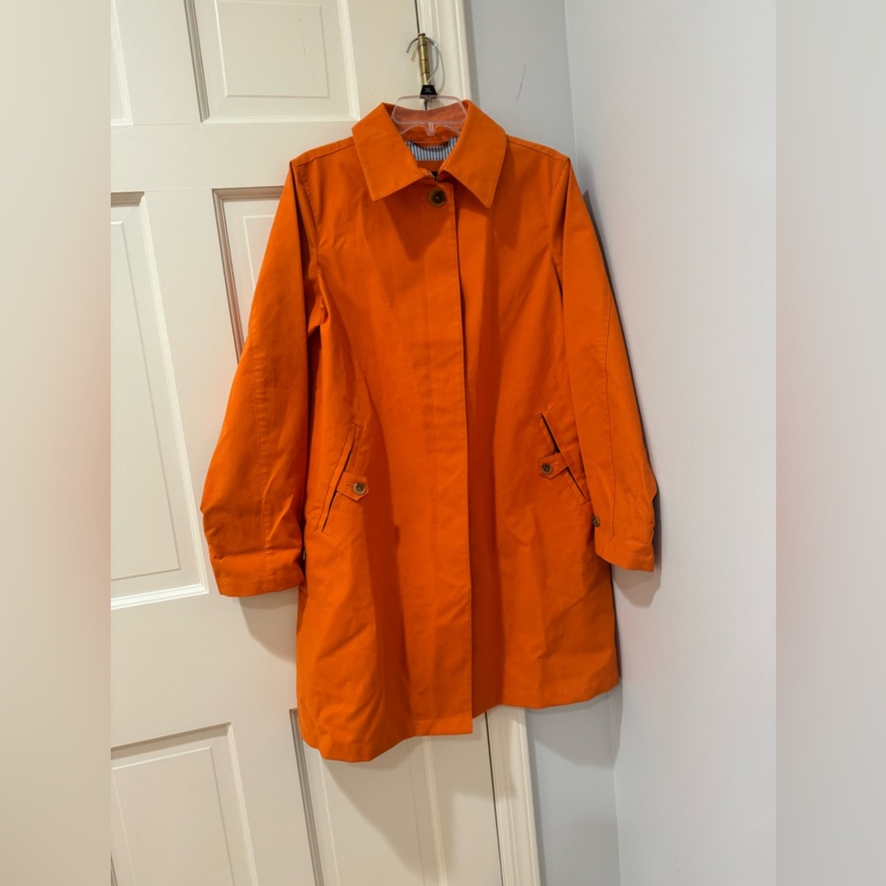 LANDS’END size 10-12 orange raincoat